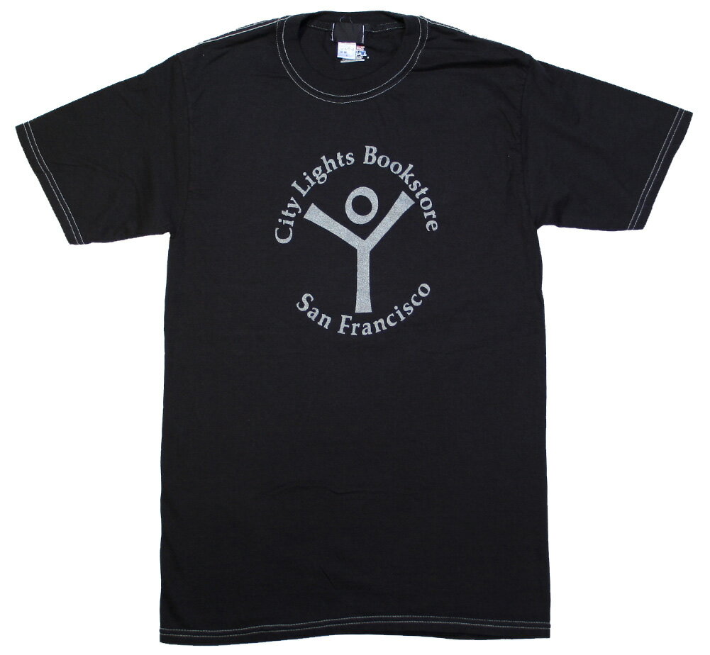 楽天Lury[City Lights Bookstore] Logo Tee （Dyed Black / Silver） - [シティ・ライツ・ブックストア] Tシャツ