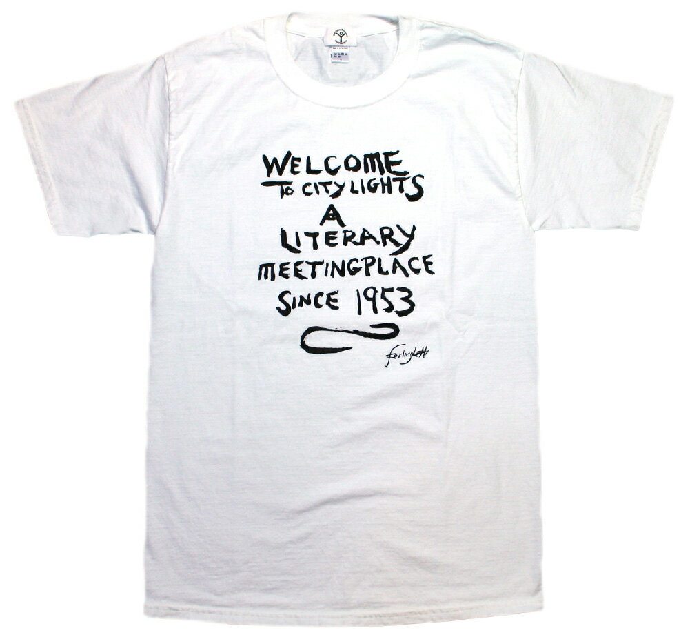 City Lights Bookstore Lawrence Ferlinghetti / MeetingPlace Tee (White) - シティ ライツ ブックストア ロレンス ファリンゲッティ Tシャツ