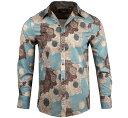  Manic Depression Dress Shirt (M-Blue)  - ジミ・ヘンドリックス シャツ