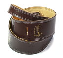 Moody Leather Leather Backed Guitar Strap (Long / 2.5 ) (Dark Chocolate / Cream) - ムーディー レザー ストラップ