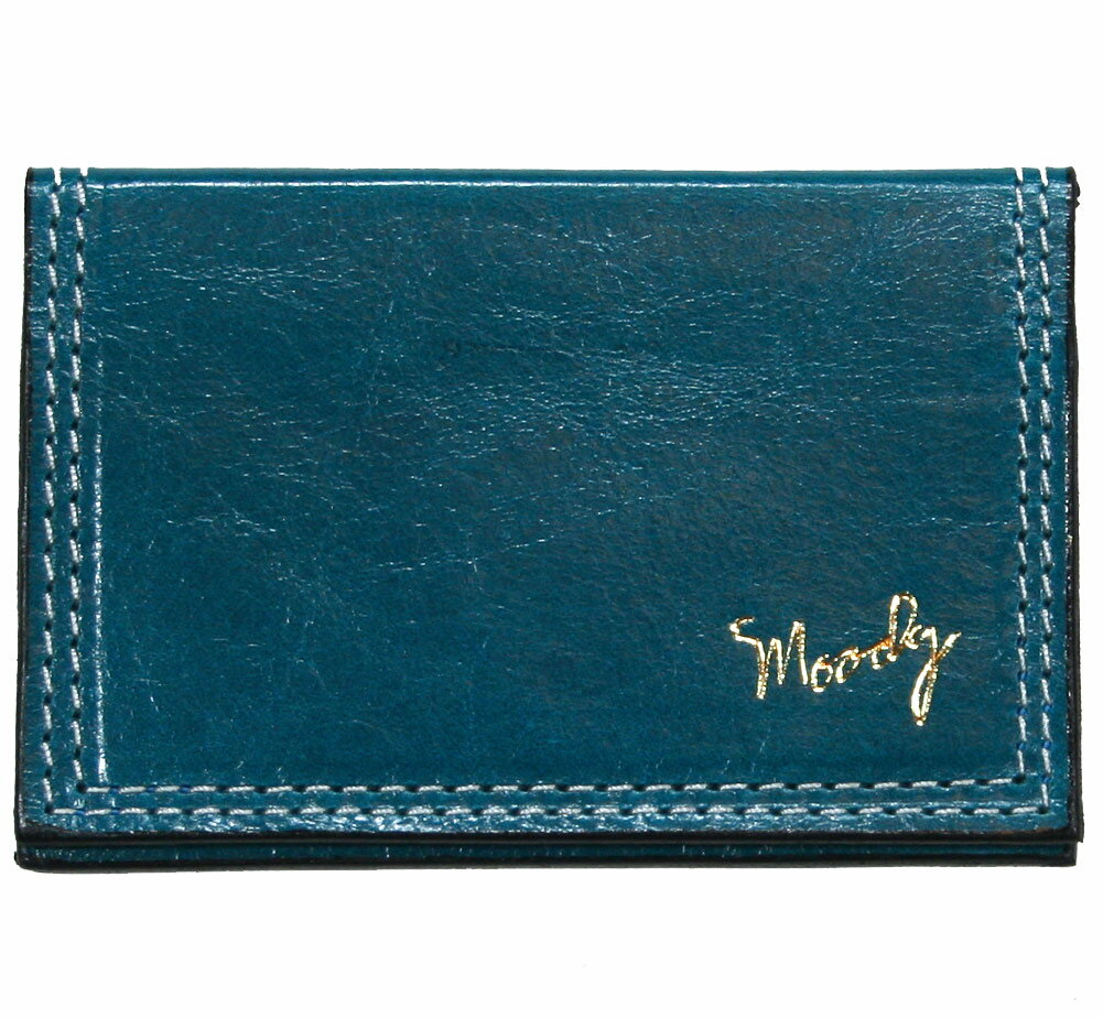 [Moody Leather] Leather Wallet (Turquoise / Cream) - ムーディー・レザー・ウォレット