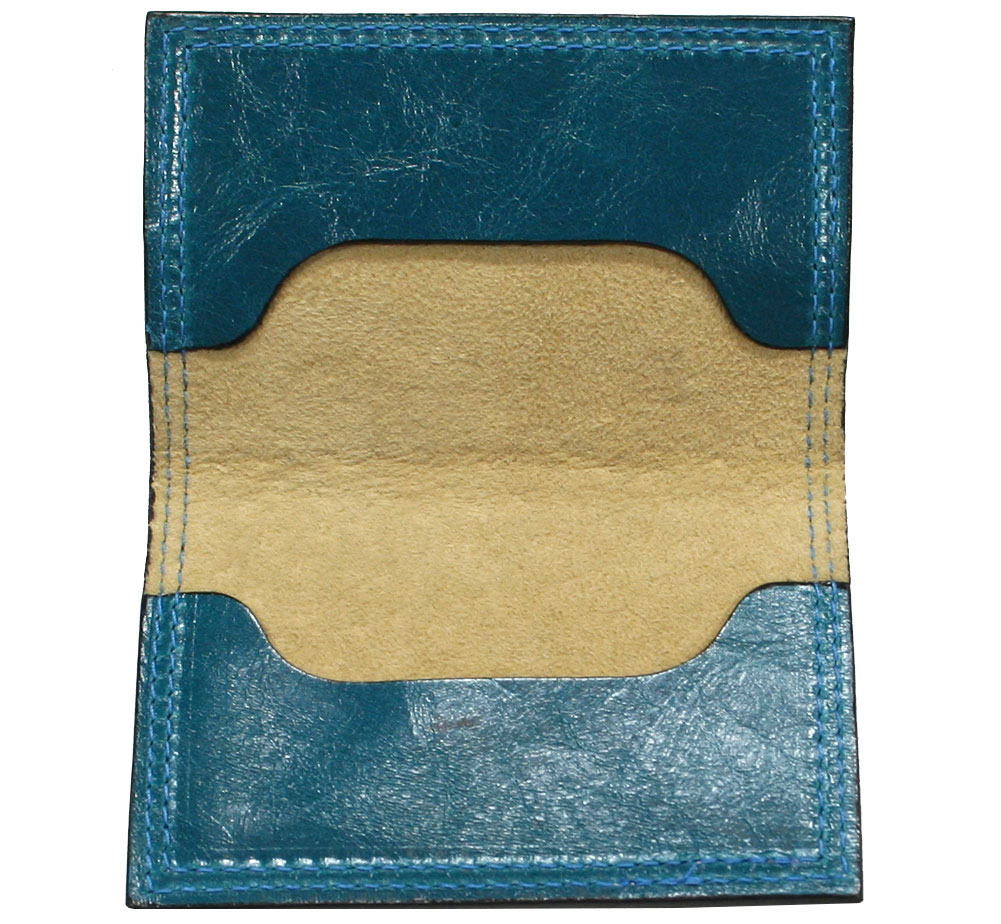 [Moody Leather] Leather Wallet (Turquoise / Cream) - ムーディー・レザー・ウォレット