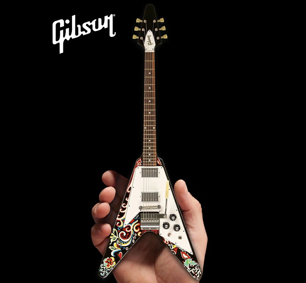 ギブソン Jimi かわいい Hendrix ミニチュア フライング V ギター ジミ ヘンドリックス Gibson Flying Psychedelic Miniature