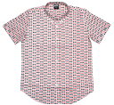 AC/DC / Logo Pattern Button Down Short Sleeve Shirt 2 (White) - G[V[EfB[V[ {^_E Vc