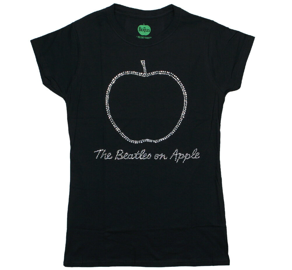 The Beatles / The Beatles on Apple Diamante Womens Tee (Black) - ザ・ビートルズ Tシャツ