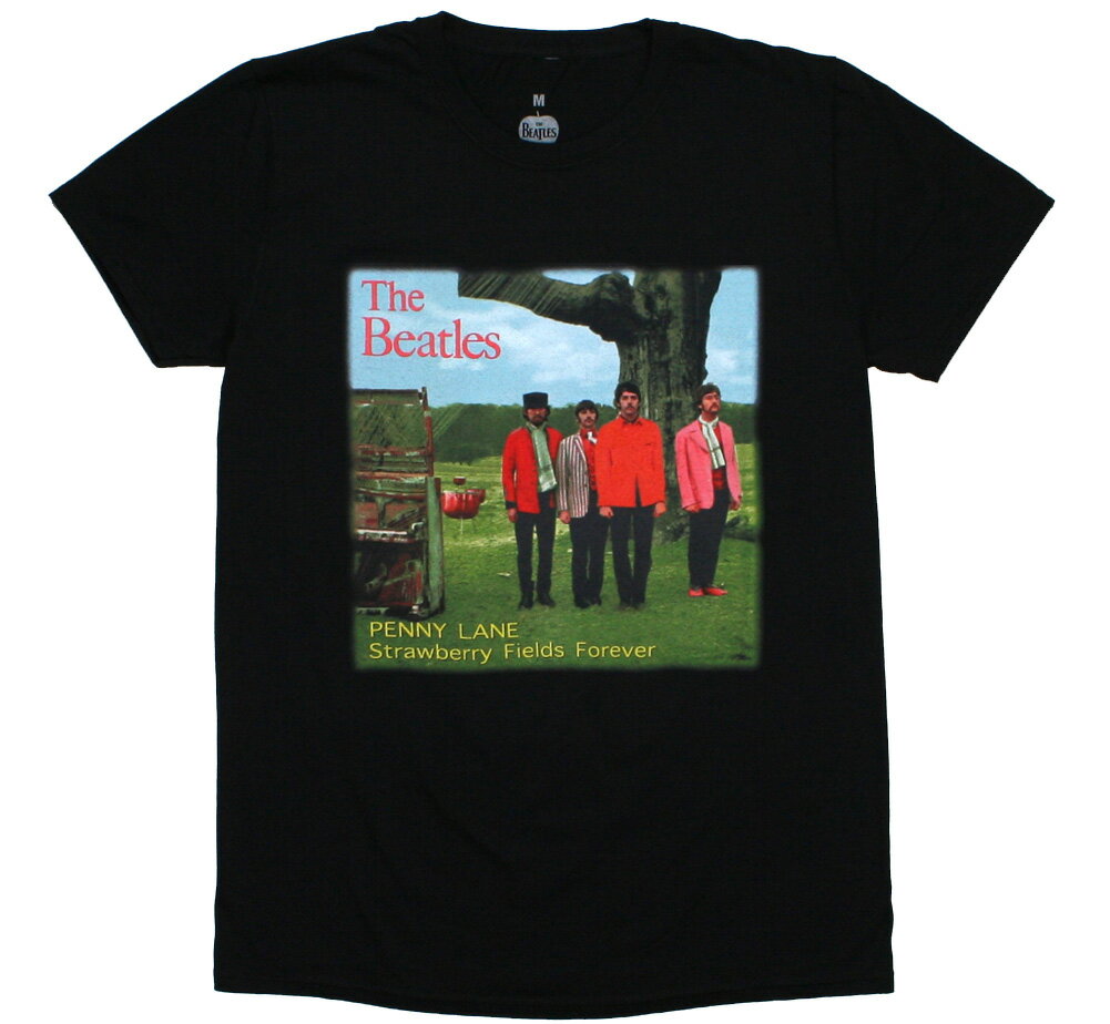 The Beatles / Penny Lane - Strawberry Fields Forever Tee (Black) - ザ ビートルズ Tシャツ