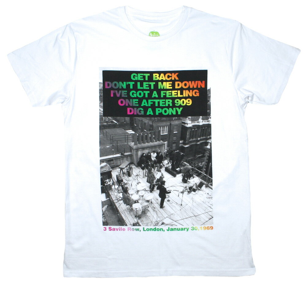 The Beatles / Rooftop Concert Tee 7 (White) - ザ・ビートルズ Tシャツ