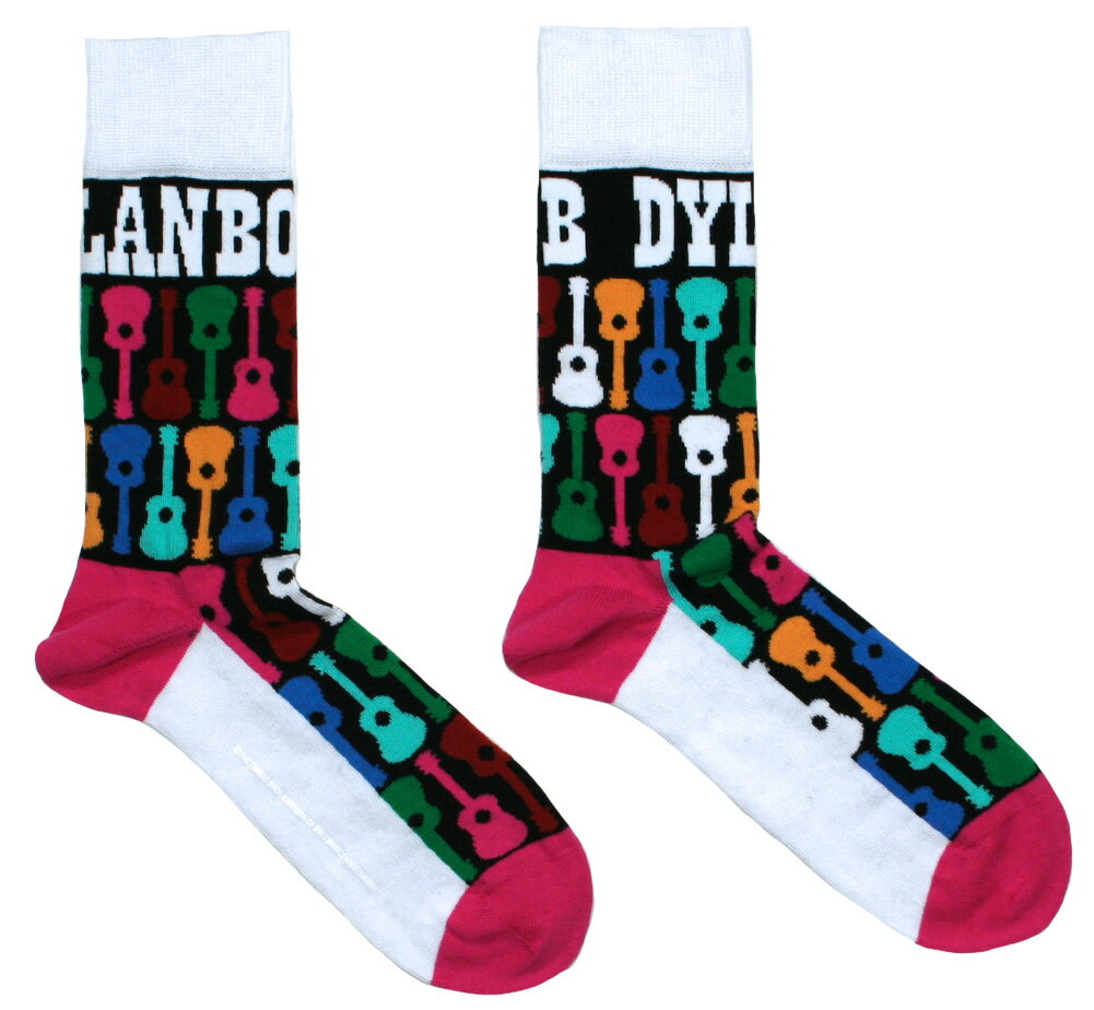 Bob Dylan / Guitar Pattern Socks 2 (Black/White) - ボブ・ディラン ソックス