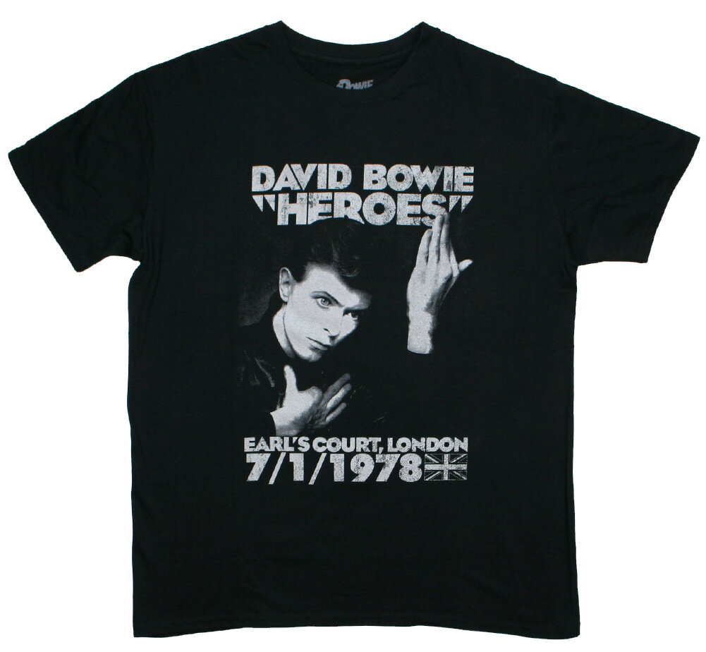 David Bowie / Heroes Earl's Court, London Tee 2 (Black) - デヴィッド・ボウイ Tシャツ