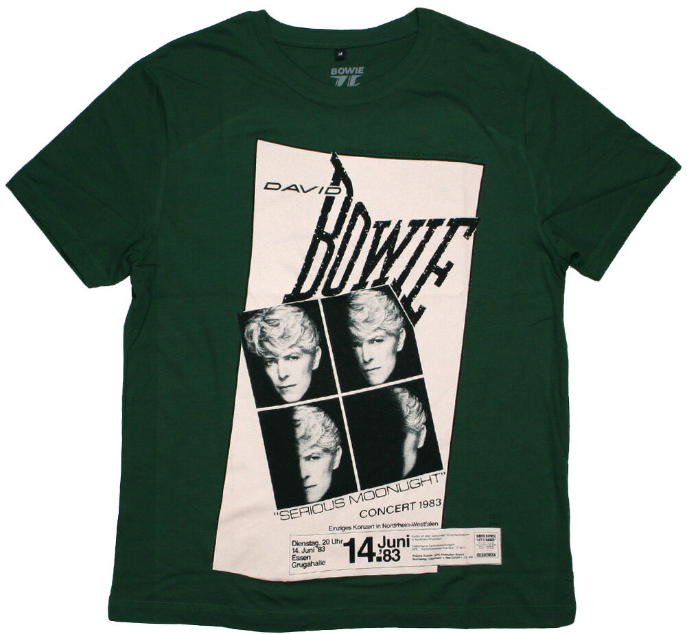 David Bowie / Serious Moonlight Concert 1983 Tee 2 (Forest Green) - デヴィッド・ボウイ Tシャツ