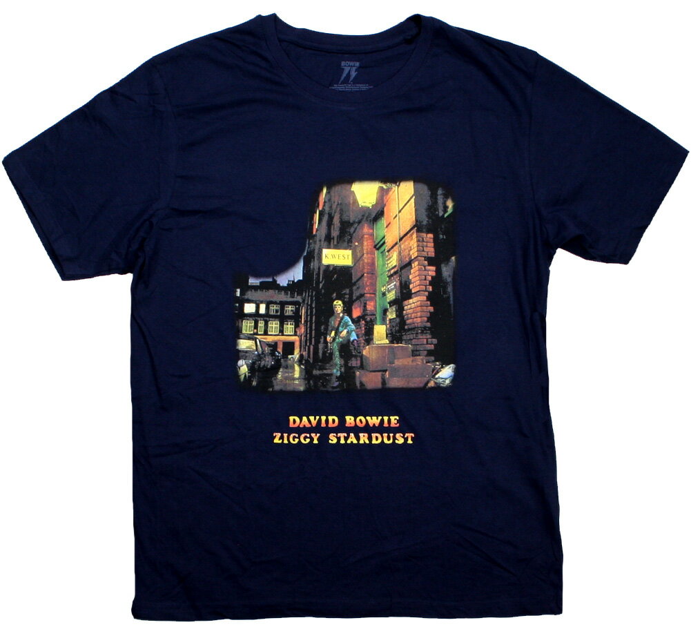 David Bowie / The Rise and Fall of Ziggy Stardust and the Spiders from Mars Tee 6 (Dark Navy) - デヴィッド ボウイ Tシャツ