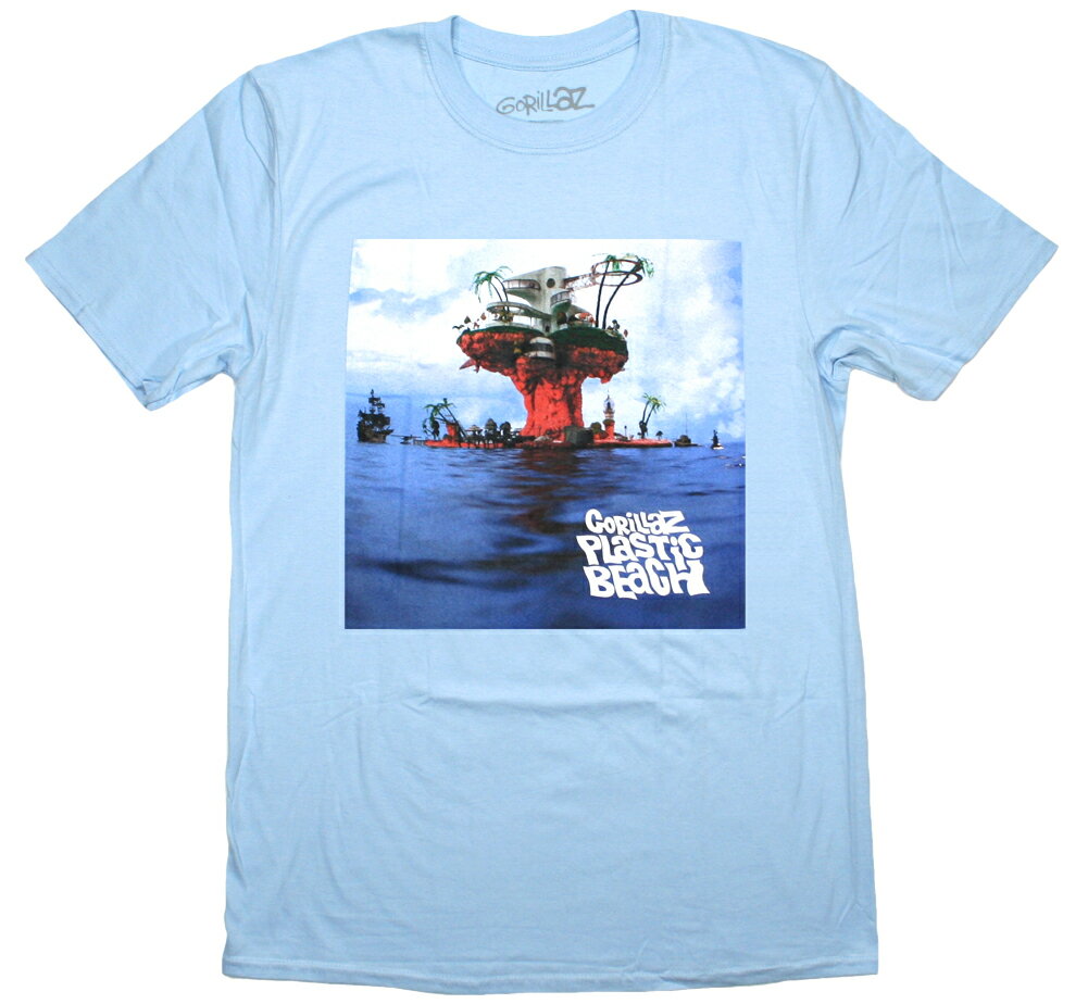 Gorillaz / Plastic Beach Tee (Light Blue) - ゴリラズ Tシャツ