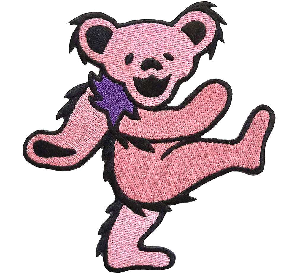 Grateful Dead / Dancing Bear Woven Patch (Pink) - グレイトフル・デッド ワッペン