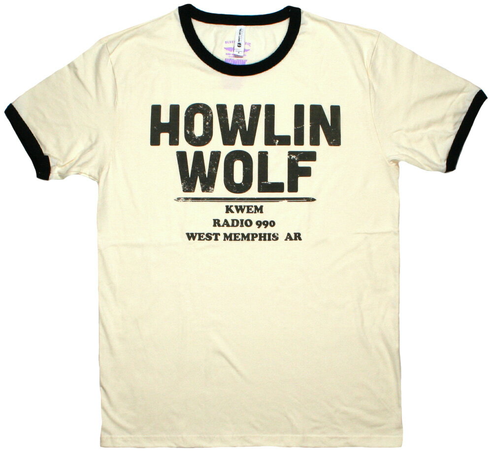Howlin' Wolf / KWEM Radio 990 Tee (Cream/Black) - ハウリン・ウルフ Tシャツ
