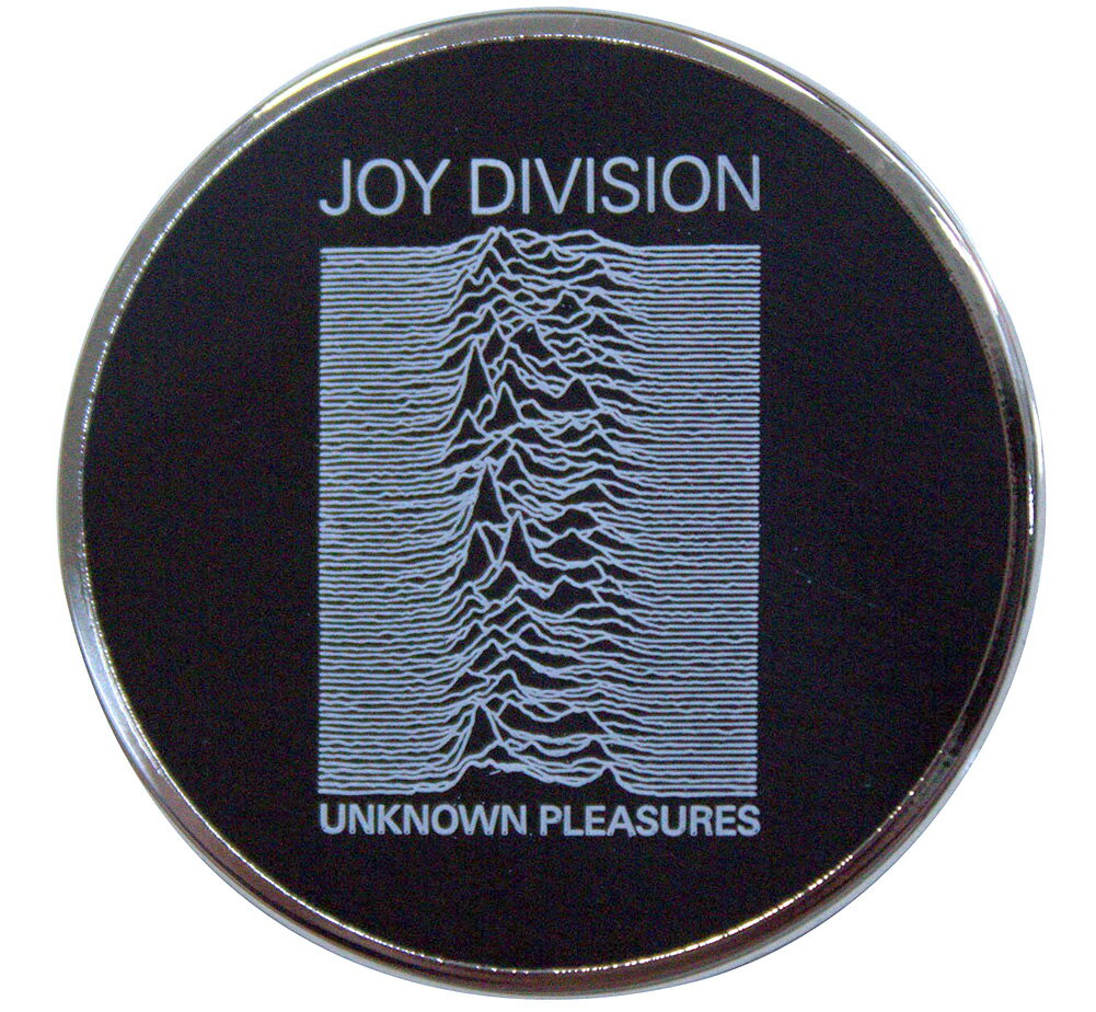 JOY DIVISION / UNKNOWN PLEASURES (1979) Designed by Peter Saville ・材質 : Zinc Alloy (亜鉛合金), Hard Enamel (ハードエナメル) ・バッジサイズ : 直径35mm ・Butterfly Clutch ・Official Licensed
