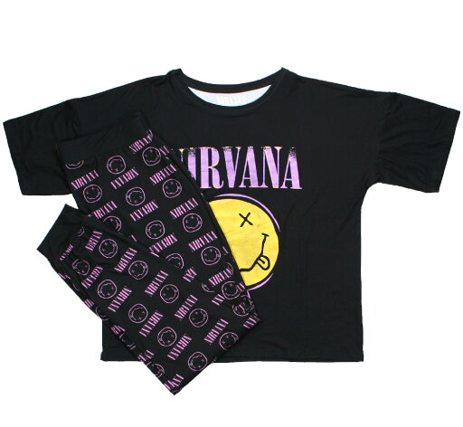 Nirvana / Smile Women's Pyjamas (Black) - ニルヴァーナ レディース パジャマ