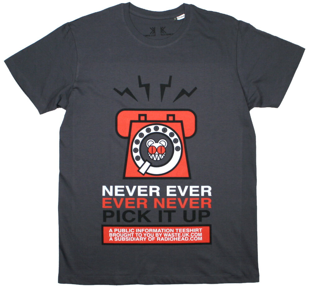 Radiohead / Never Ever Ever Never Pick It Up Tee (Charcoal Grey) - レディオヘッド Tシャツ