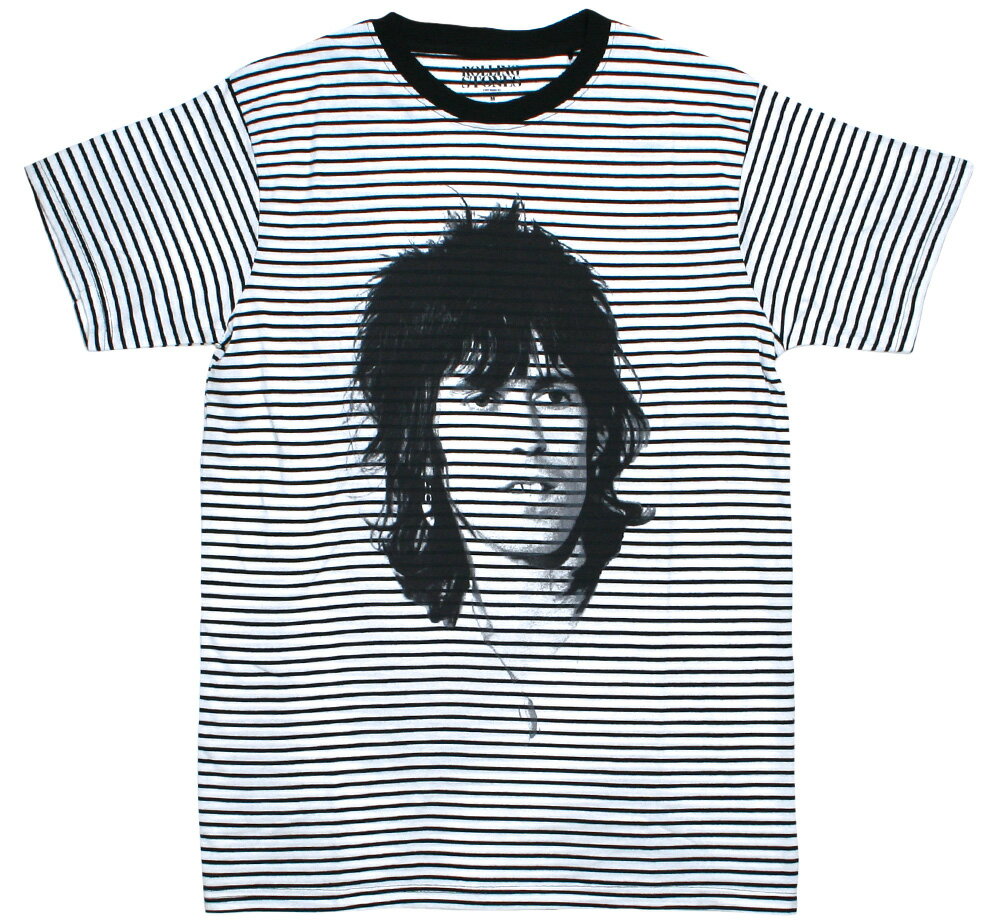 The Rolling Stones / Keith Richards Striped Tee 4 (White/Black) - ザ・ローリング・ストーンズ Tシャツ / キース・リチャーズ Tシャツ
