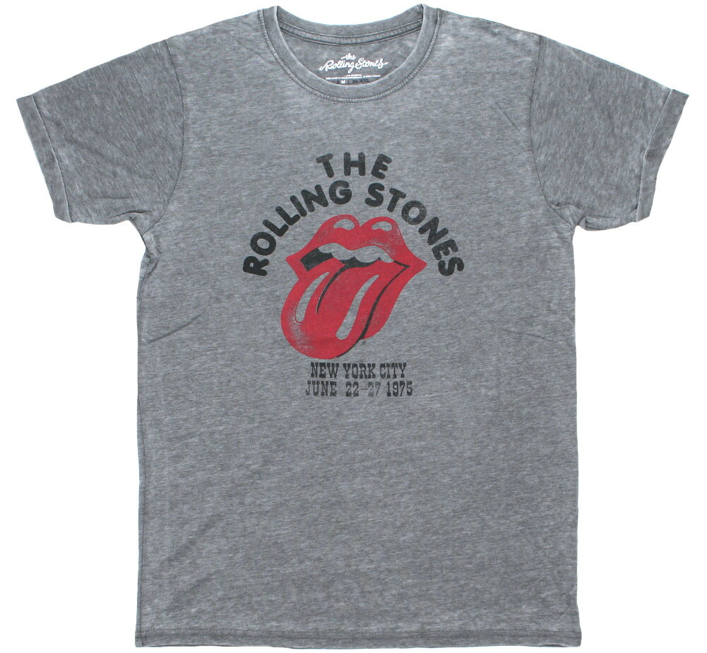 The Rolling Stones / New York City 1975 Tee 2 (Charcoal Grey) (Burn Out) - ザ ローリング ストーンズ Tシャツ