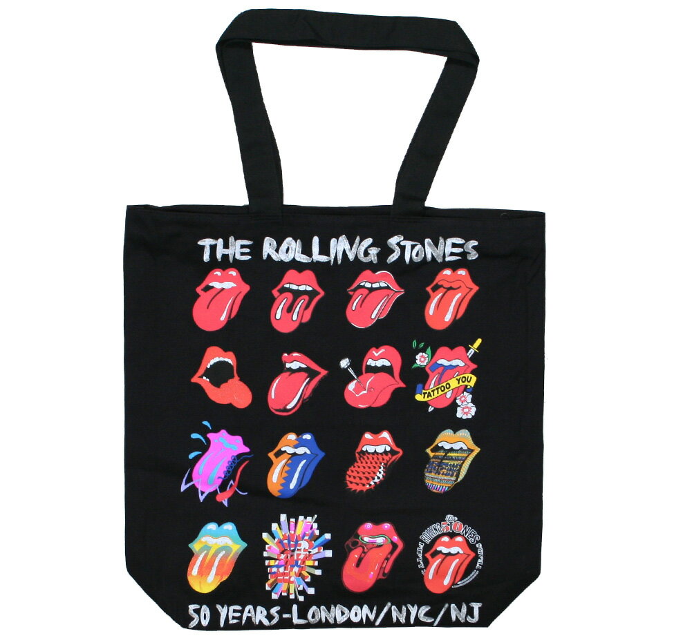 The Rolling Stones / Tongue Evolution Tote Bag (Black) - ザ・ローリング・ストーンズ トートバッグ