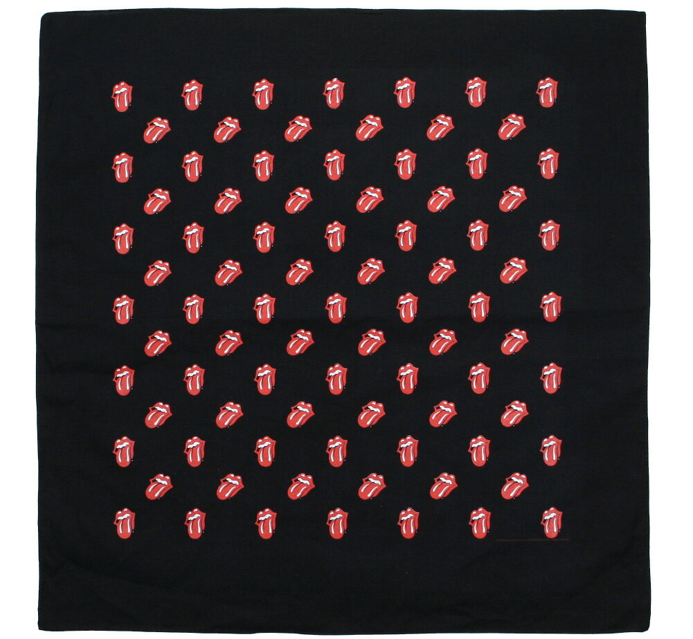 The Rolling Stones / Tongues Bandanna (Black) - ザ・ローリング・ストーンズ バンダナ