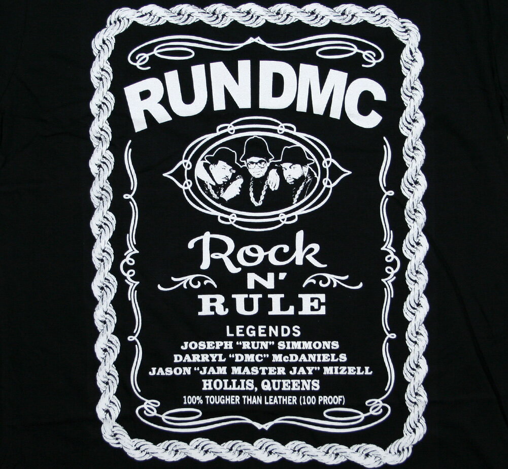 RUN DMC / Rock N' Rule Tee (Black) - RUN DMC Tシャツ