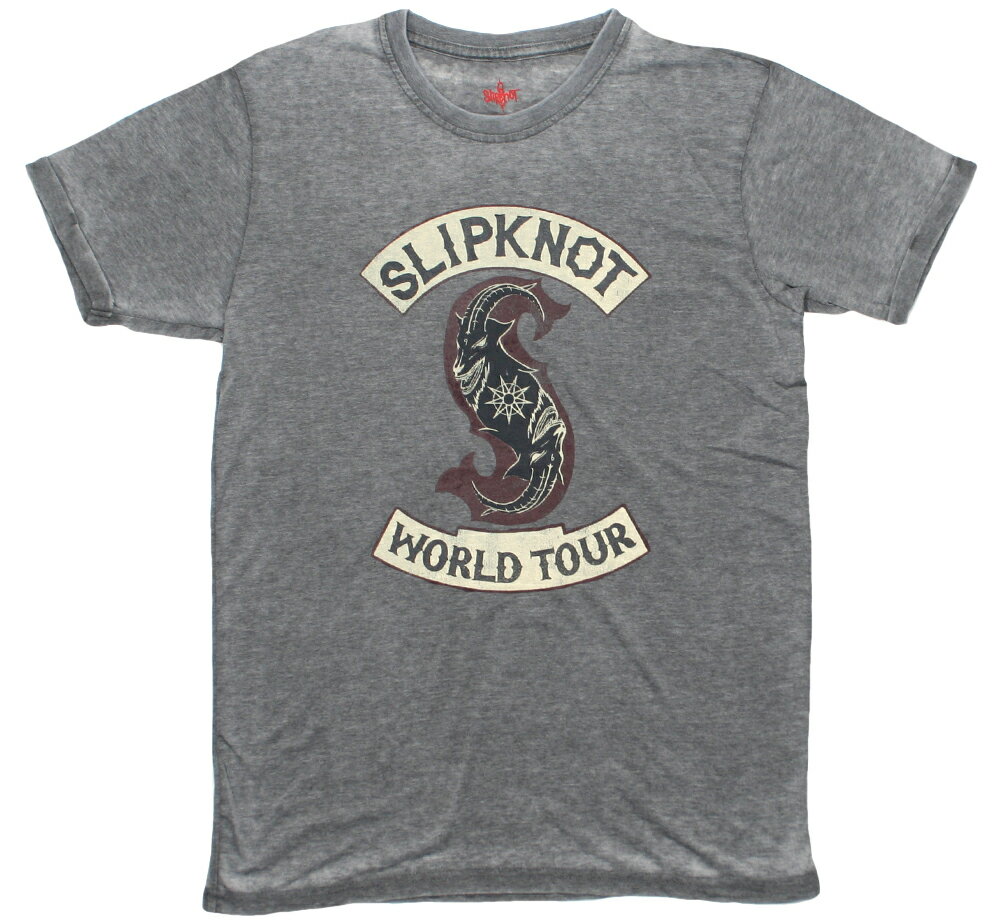 SlipKnoT / World Tour Tee 2 (Charcoal Grey) (Burn Out) - スリップノット Tシャツ