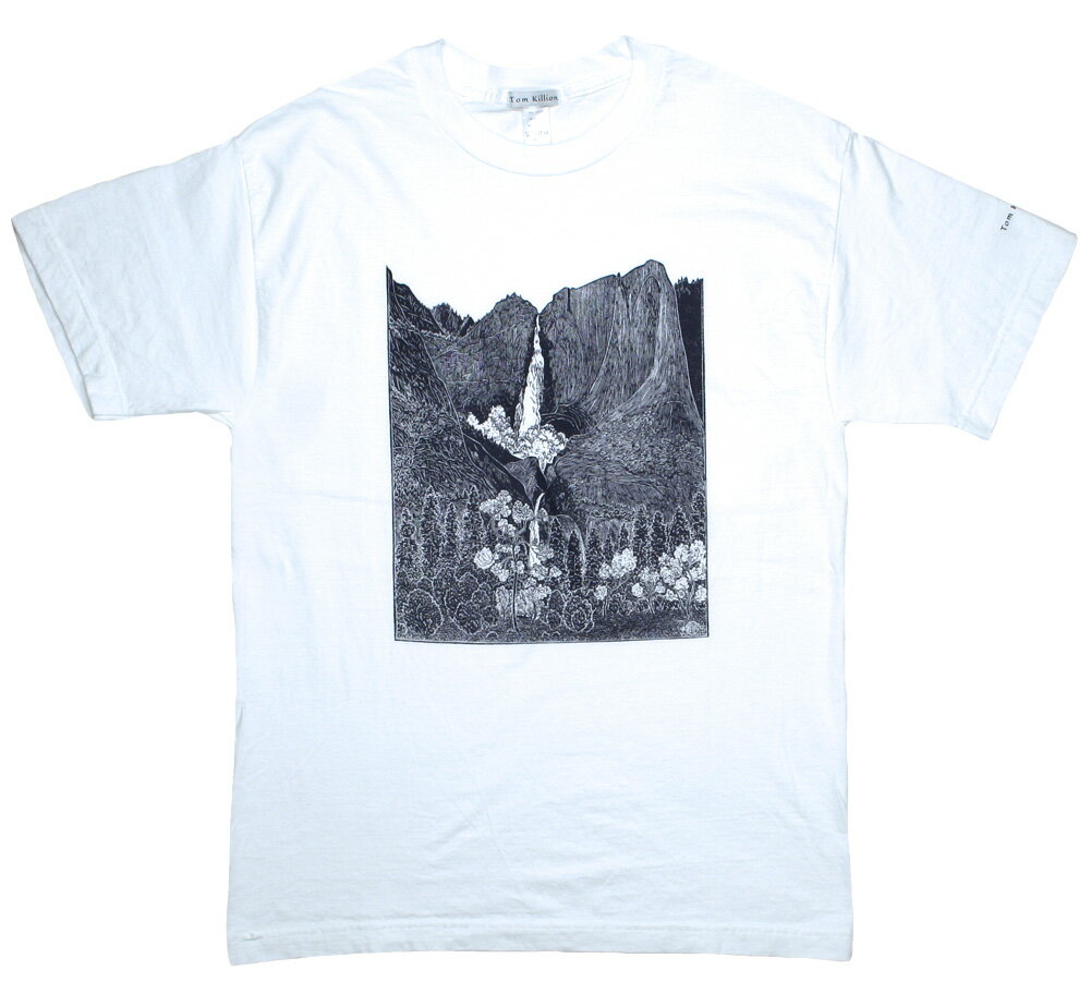 木版画家 Tom Killion Tシャツ ヨセミテ 半額 滝 Yosemite Falls トム White Tee 2 フォールズ - キリオン