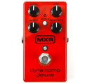 MXR DYNA COMP COMPRESSOR コンプレッサーの代名詞とも呼ばれるDyna Compに"CLEAN", "TONE"コントロール、そして"ATTACK"スイッチが新たに搭載されブラッシュアップされたモデルです。 "CLEAN"はWet/Dryシグナルミックスを、"TONE"はコンプレッションシグナルのEQをコントロールします。"ATTACK"スイッチではアタックタイムのSlow/Fastを切り替えられます。 Dyna Compの特徴を継承しつつ、Dyna Comp Deluxeではよりきめ細かいサウンドメイキングが可能になりました。 Specifications ■Input Impedance : 600 kΩ ■Output Impedance : 25 kΩ ■Max Input Level : -5 dBV ■Max Output Level : +2 dBV ■Max Compression : 36dB ■THD* : 0.2 % ■Noise Floor** : -100dBV ■Current Draw : 11mA ■Power Supply : 9 VDC * Measurements made at -20 dBV, 1 kHz ** A-weighted, all controls mid position ■電源 : 006P/9V乾電池またはACアダプター ■型番 : M228 ■正規輸入品