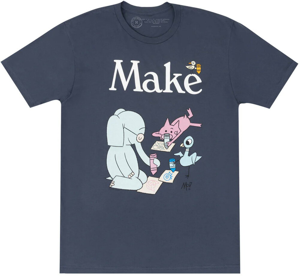 [Out of Print] Mo Willems / Make with Elephant & Piggie, and The Pigeon Tee (Indigo) - [AEgEIuEvg] [EEBY TVc