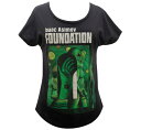  Isaac Asimov / Foundation Womens Relaxed Fit Tee (Black) -  アイザック・アシモフ / ファウンデーション Tシャツ
