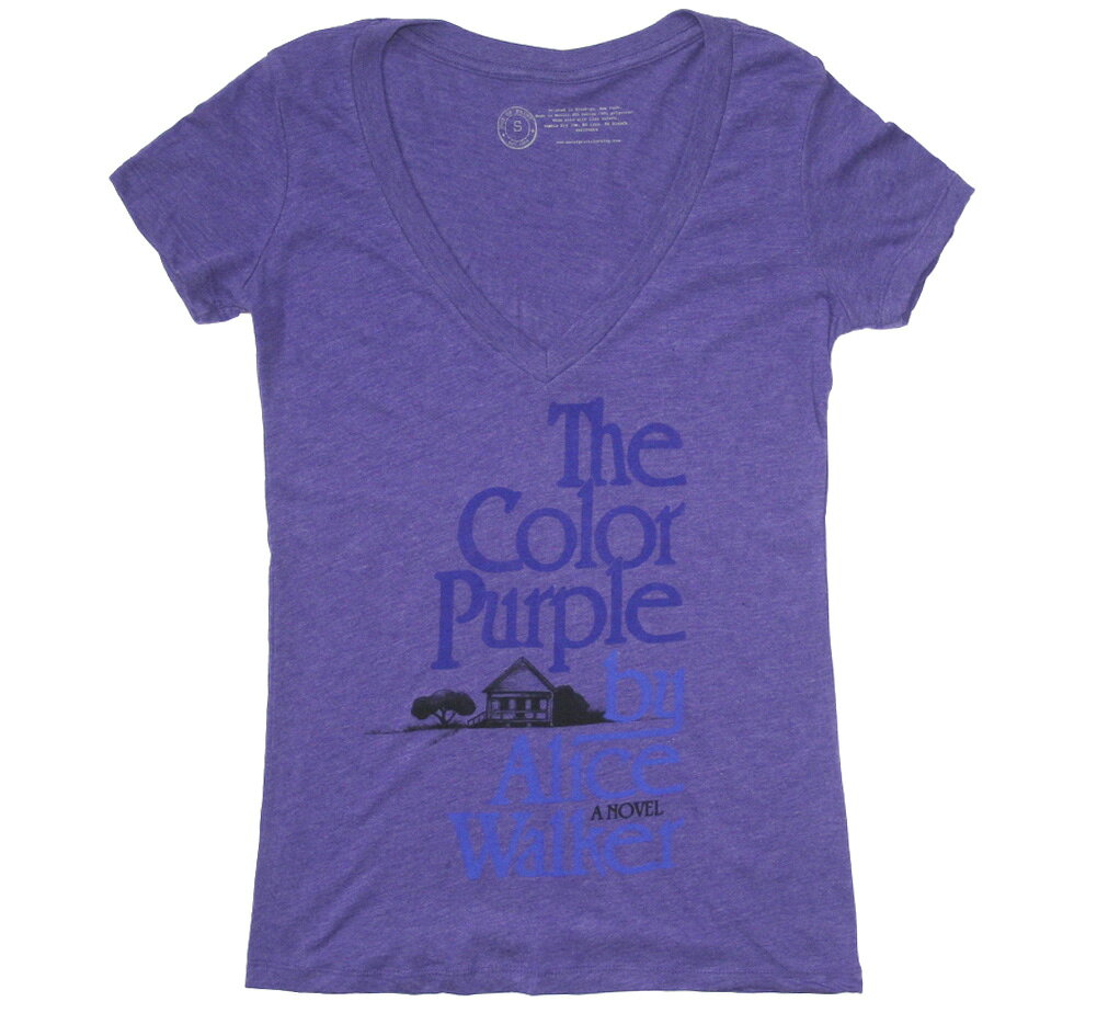 Out of Print Alice Walker / The Color Purple Women 039 s V-Neck Tee (Purple) - カラーパープル Tシャツ