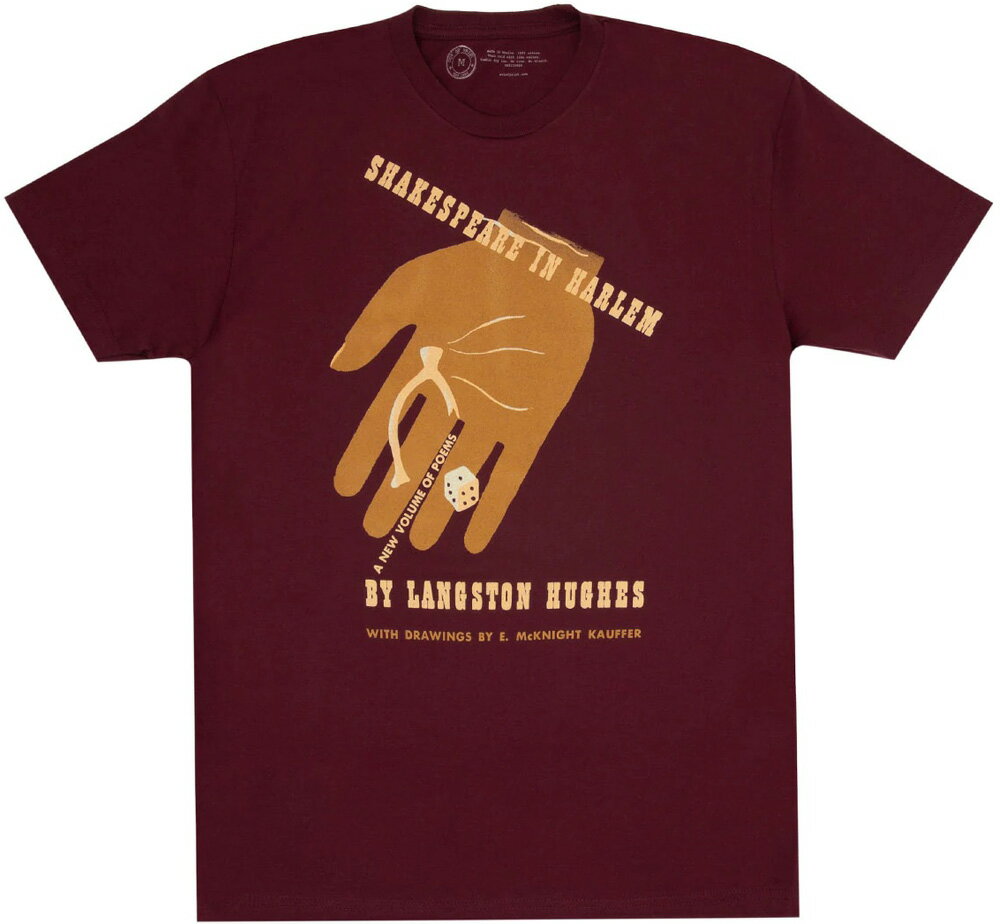 [Out of Print] Langston Hughes / Shakespeare in Harlem Tee (Maroon) - [アウト・オブ・プリント] ラングストン・ヒューズ Tシャツ