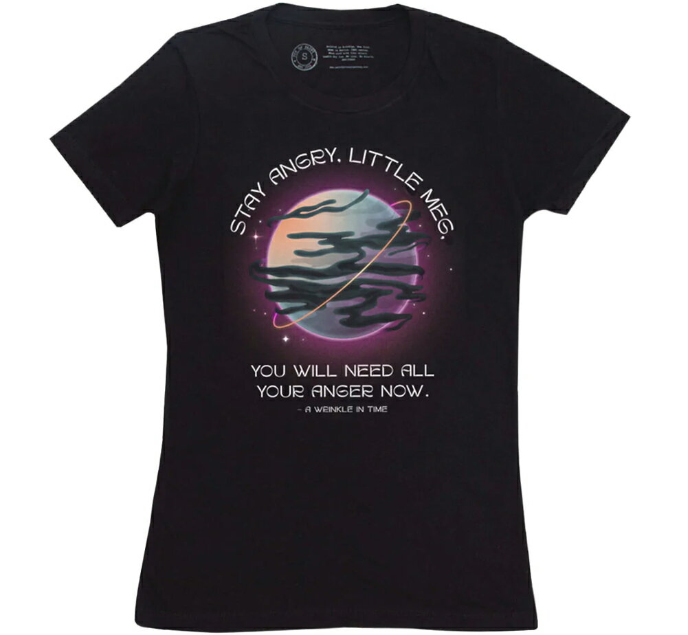 [Out of Print] Madeleine L'Engle / A Wrinkle in Time Womens Tee 2 (Black) - 五次元世界のぼうけん Tシャツ