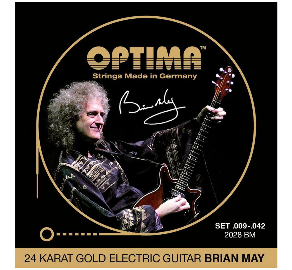 [OPTIMA] BRIAN MAY Gold Strings [2028.BM] (.009-.042) - オプティマ 24金メッキ エレクトリック ギター弦