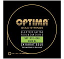 OPTIMA / Gold Strings [2028.RL] (.010-.046) 24Kメッキを施されたOptima Gold Stringsは優れた防錆力を誇り、通常弦の3倍以上の長寿命を実現しています。24Kメッキの優れた点は他にもあり、それは適切な音量バランスと瑞々しさを弦にあたえることです。また24Kメッキはニッケルアレルギーの方や、コーティング弦に不満を感じているプレイヤーの解決策となるかもしれません。 最上級の鋼材を用い、手巻きであることを忘れる程の高い精度で巻かれたOptimaの弦は楽器のポテンシャルを最大限に引き出してくれます。 ・品番 : 2028 RL ・エレクトリックギター弦 ・Roundwound Regular Light ・24 Karat Gold Plated (純金メッキ加工) ・Made in Germany、正規輸入品 Developed and handmade in Germany from the finest materials and for highest tonal demands. This series reflects our 90-year tradition of string manufacture. The result is a string of unmatched premium quality. All strings are coated with real 24 carat Gold and are therefore completely insensitive to tarnishing or corrosion. Their durability is, compared to normal strings, up to three times higher and they are suitable for people allergic to nickel. GOLD STRINGS are characterized by a brilliant sound and the typical SOUND OF GOLD, which was also loved by John Entwistle. And of course, also Brian May plays on his guitars OPTIMA GOLD STRINGS. String Gauges 1st E .010 GPS010 2nd B .013 GPS013 3rd G .017 GPS017 4th D .026 GE026 5th A .035 GE035 6th E .046 GE046