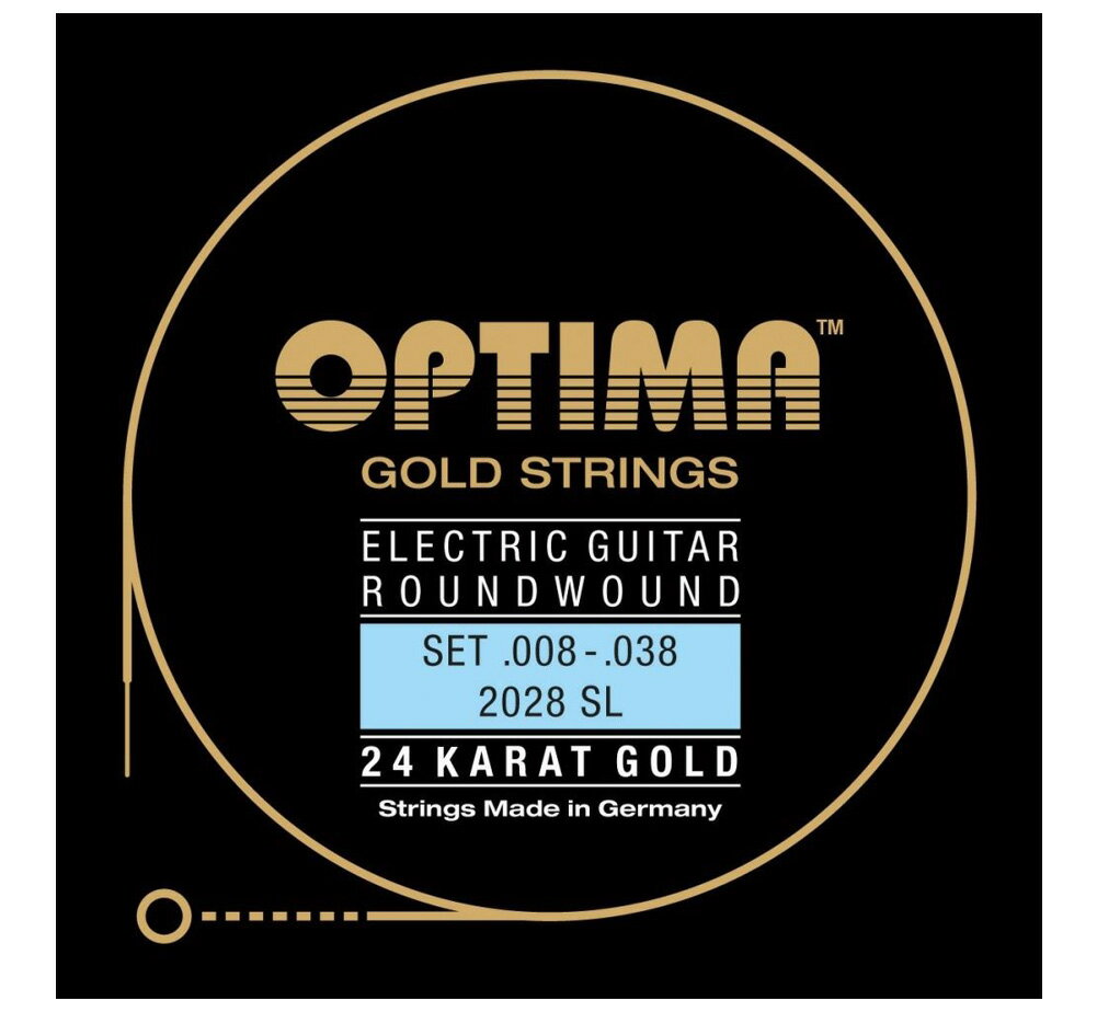 [OPTIMA] 24K Gold Strings [2028.SL] (.008-.038) - オプティマ 24金メッキ エレクトリック ギター弦