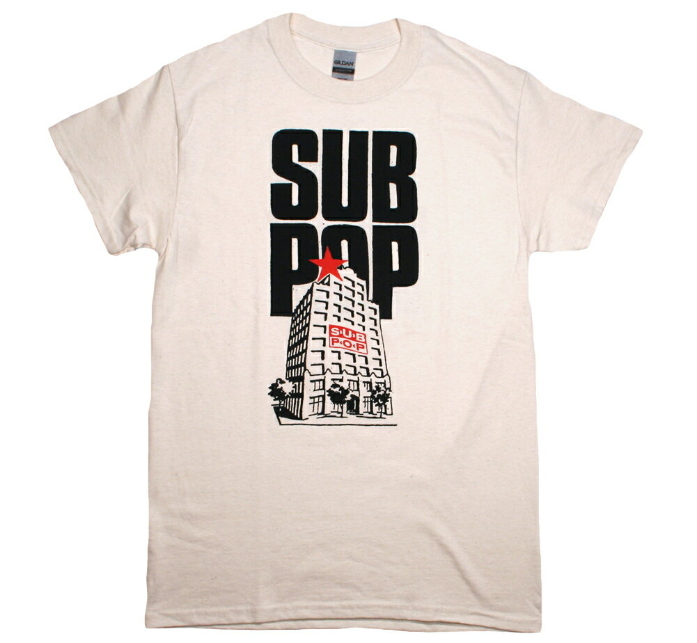 Sub Pop Records / Old Building Tee (Vintage White) - サブ ポップ レコーズ Tシャツ