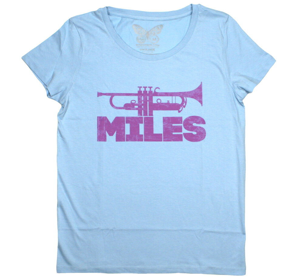 [Worn Free] Miles Davis / Trumpet Logo Womens Tee 5 (Sky Blue) - [ウォーン・フリー] マイルス・デイヴィス Tシャツ