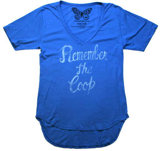 Worn Free Alice Cooper / Remember the Coop V-Neck Tee (Royal Blue) (Womens) - ウォーン フリー アリス クーパー Tシャツ