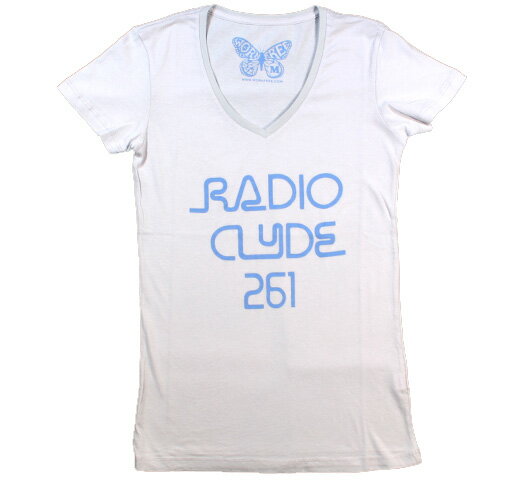[Worn Free] Frank Zappa / Radio Clyde V-Neck Tee (Washed Blue) (Womens) - [ウォーン・フリー] フ..