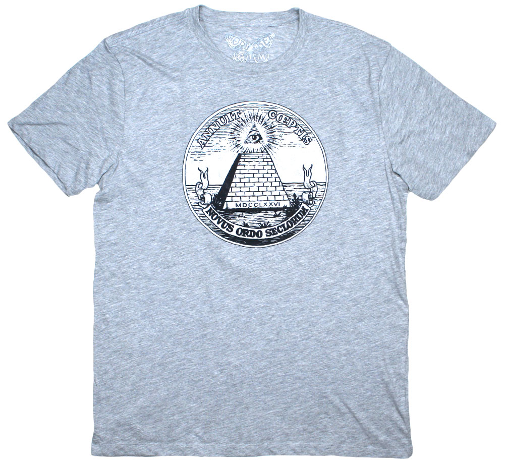 Worn Free John Lennon / Annuit Coeptis Tee 5 (Grey) - ジョン レノン Tシャツ