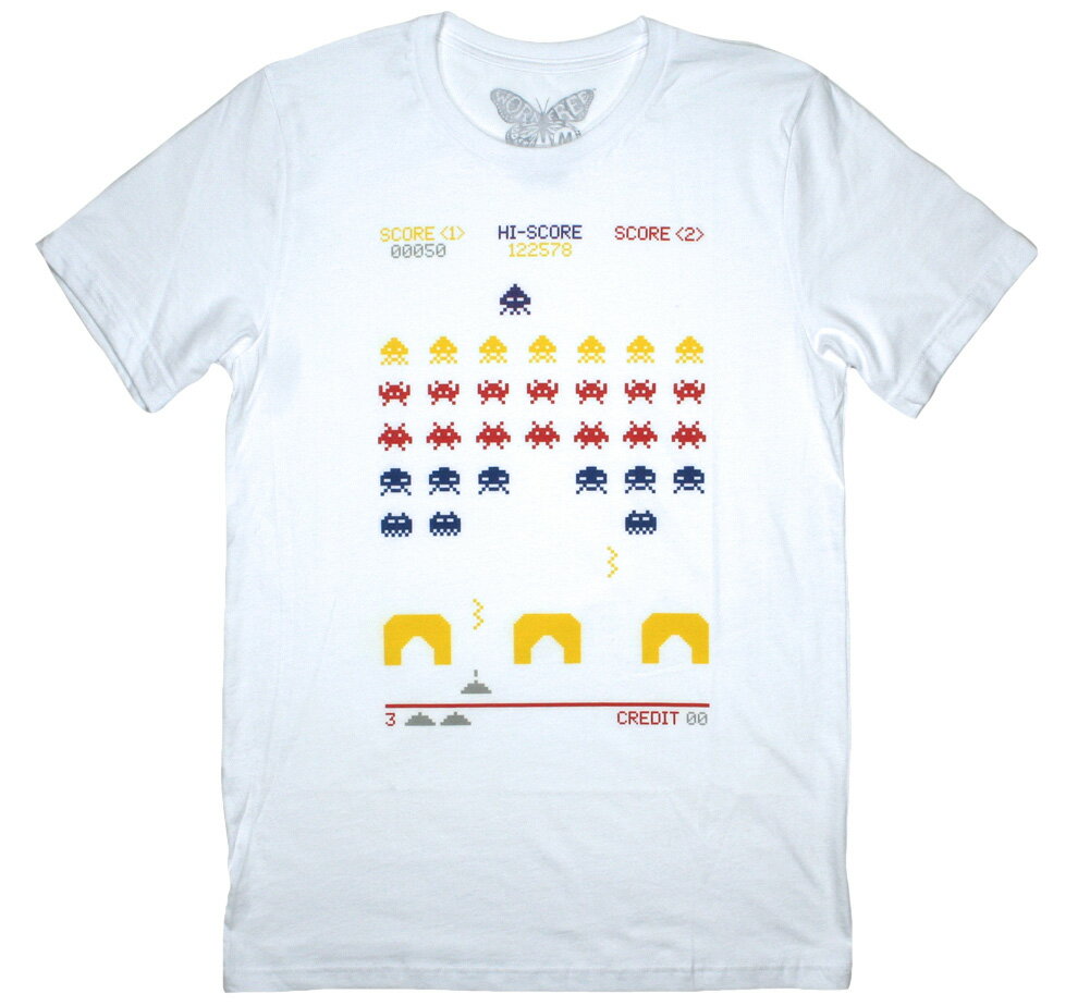 Worn Free John Lennon / Space Invaders Tee (White) - ウォーン フリー ジョン レノン Tシャツ