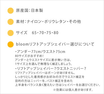 リフトアップシェイパー●30%OFF・特別価格●バストのお背中・脇へ流れを防止　パワーネットで胴回りもしっかりシェイプ　補正下着/贅肉/くびれ/下垂防止/ノンワイヤー/補整下着/矯正下着【ブルーム/リュクサージュ(BLOOMLuXE.STYLE)】