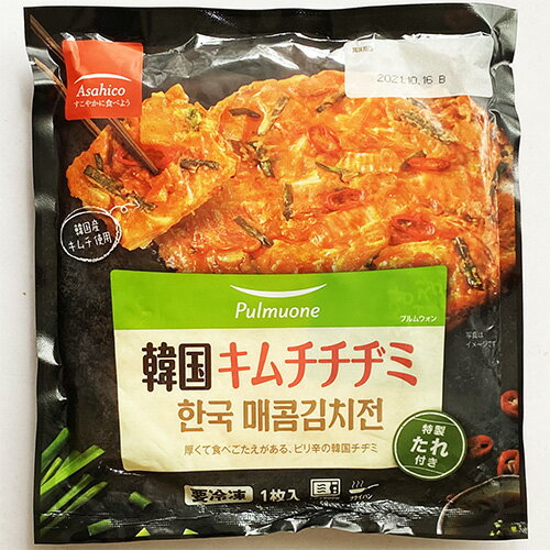 【冷凍便】pulmuone 韓国 辛口 キムチ チヂミ 特製 たれ付き 1枚入 217g asahico 韓国 料理 食品 食材 冷凍食品 お菓子 スナック おやつのサムネイル