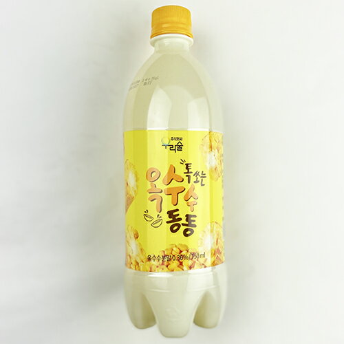 送料無料　ウリスル しゅわっと とうもろこし マッコリ 750ml 3本セット　韓国 食品 食材 料理 お土産 酒 お酒 韓国酒 醗酵 酒微炭酸