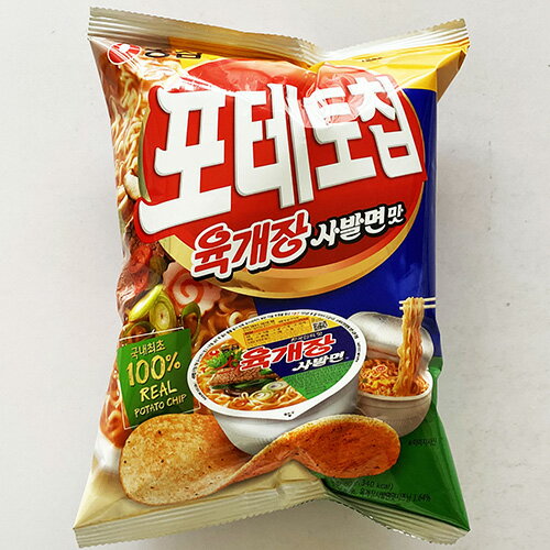 農心 100% リアル ポテトチップス 60g ユッケジャン サバル麺 味 韓国 食品 料理 食材 お菓子 ノンシンのサムネイル