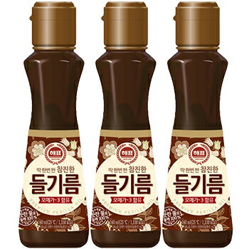 【送料無料】えごま油 320ml 3本 ヘピョ えごま油 エゴマオイル オメガ3 韓国 食品 料理 調味料 胡麻油 食材