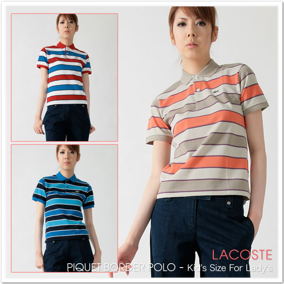 ■レディース☆セール 30% OFF!■【送料無料・代引手数料無料】＊◇◇France LACOSTE - ラコステ -ボーダー ポロシャツ - Kid's Size For Lady's -☆☆