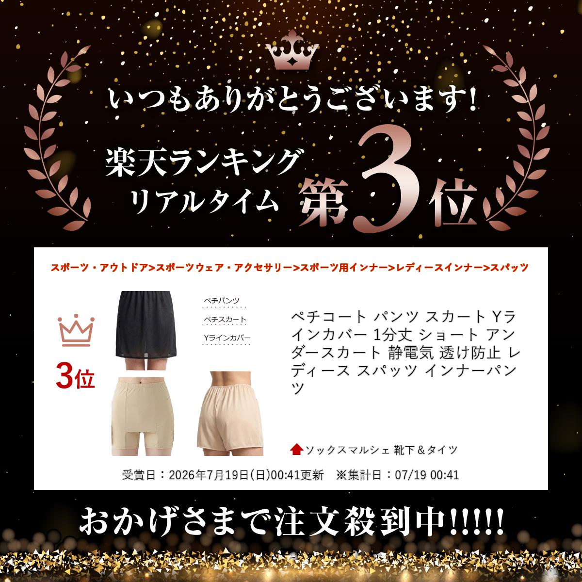 【楽天ランキング受賞】 ペチコート パンツ スカート Yラインカバー 1分丈 ショー...